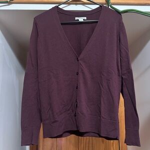 Amazon Essentials Button Front Cardigan Sweater Burgundy Size Medium EUC